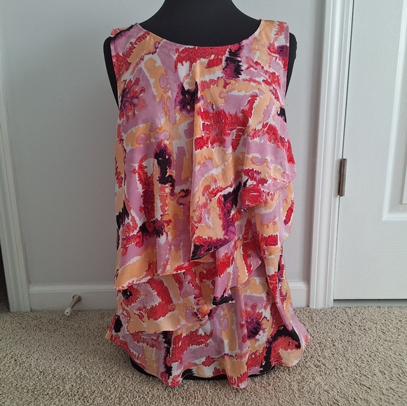 Daisy Fuentes Tops - Daisy Fuentes Ruffled Sleeveless Blouse